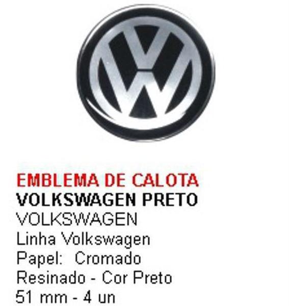 Imagem de Emblema Calota Vw Preto 51 - Sport Inox