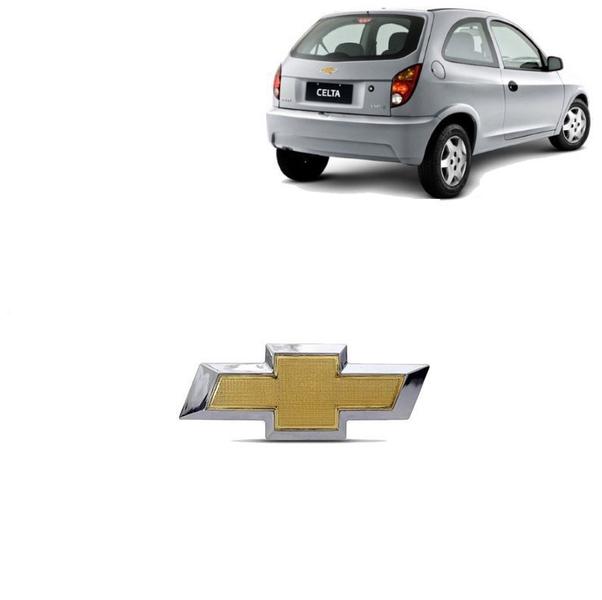 Imagem de Emblema Chevrolet Celta Dourado Borda Cromada Adesivo