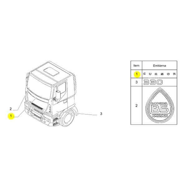 Imagem de Emblema (CURSOR) Frontal Para Iveco Cursor - 5801300580