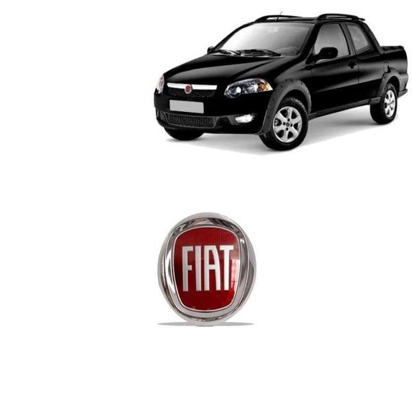 Imagem de Emblema da Frente Fiat Strada Vermelho Adesivo