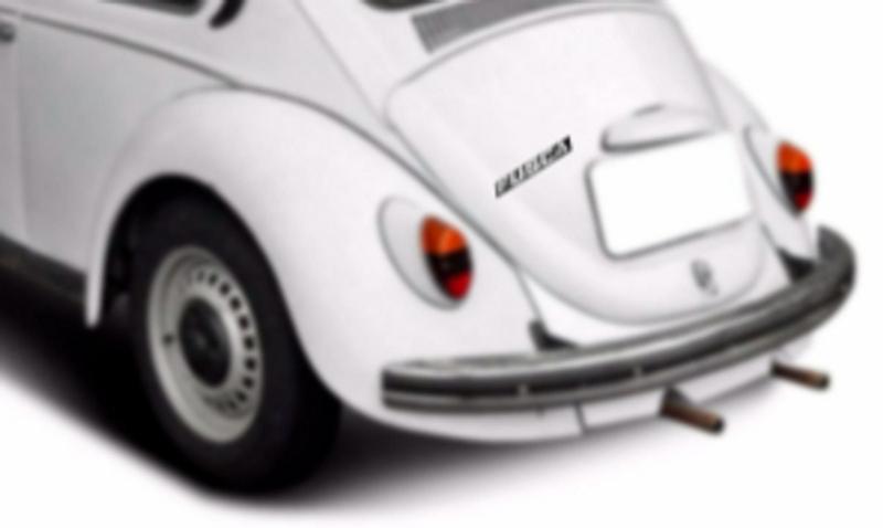 Imagem de Emblema da tampa do motor (fusca) vw fusca 51/83 cromado com fundo preto