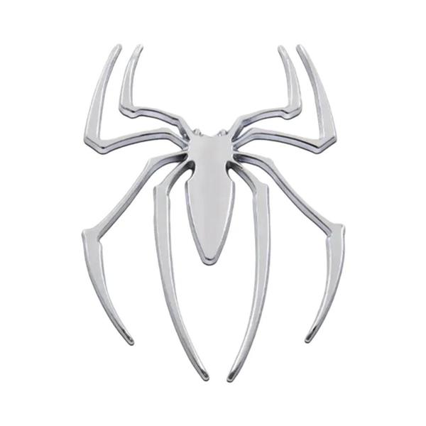 Imagem de Emblema de Aranha 3D em Metal Cromado para Carro - Adesivo Universal