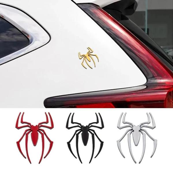 Imagem de Emblema de Aranha 3D em Metal Cromado para Carro - Adesivo Universal