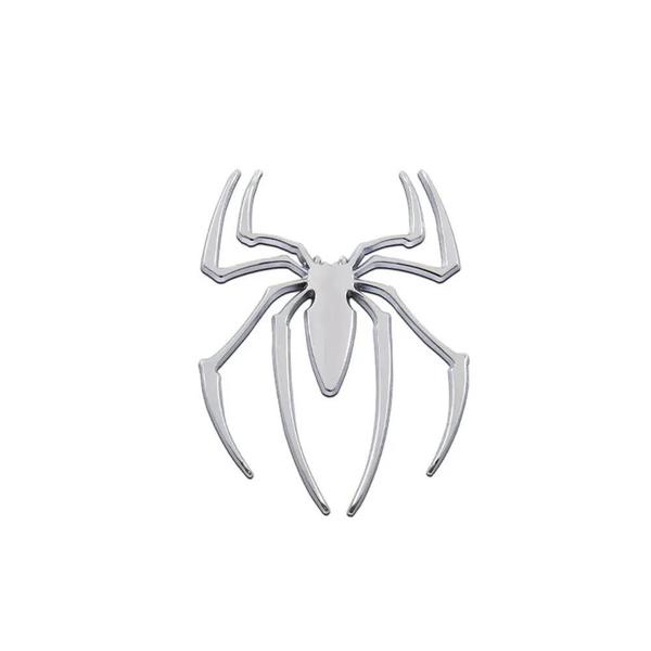 Imagem de Emblema de Aranha 3D em Metal Cromado para Carro - Adesivo Universal