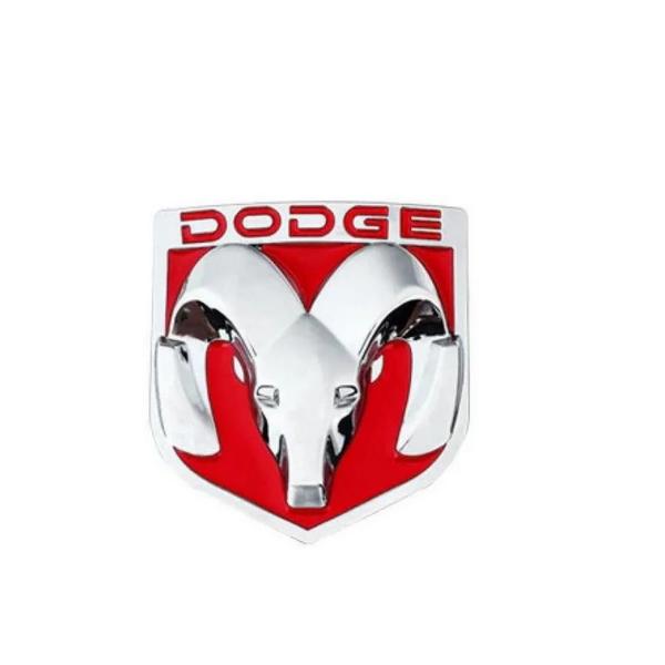 Imagem de Emblema Dodge Journey, Ram Charger Porta Mala Metal 8,5cm Cromado e Vermelho