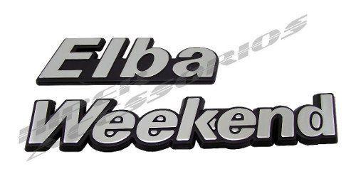 Imagem de Emblema Elba Weekend Cinza Com Fundo Preto