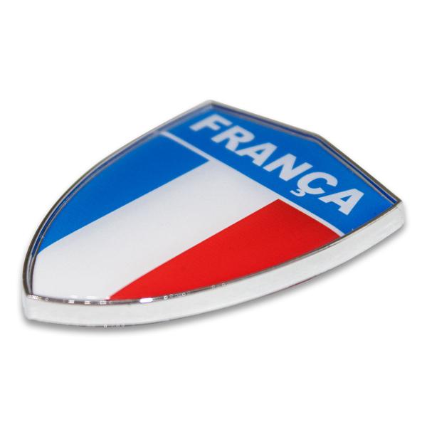 Imagem de Emblema Escudo Da França Com Moldura Cromada 6 Cm x 4,5 cm