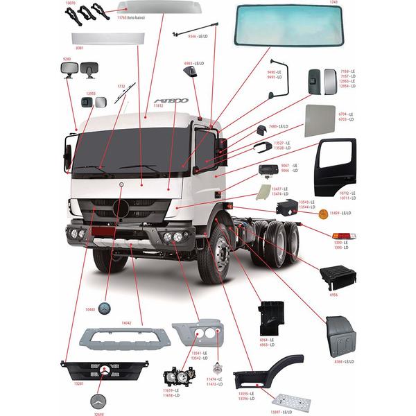 Imagem de Emblema Frontal Caminhão MB Atego - Cromado