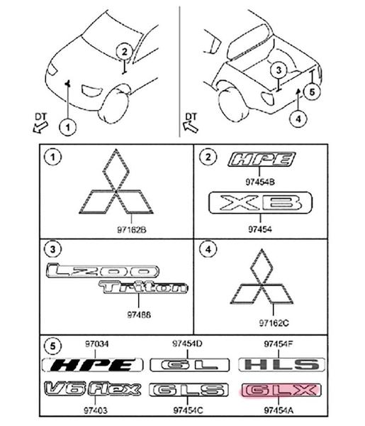 Imagem de Emblema GLX  Mitsubishi L200 Triton 2011-2012 - Original