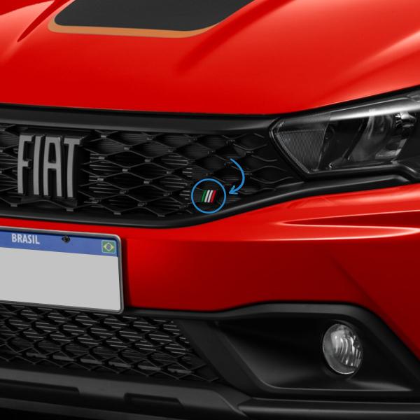 Imagem de Emblema Grade Bandeira Itália Fiat Argo Cronos Fastback Mobi Pulse Strada Toro Titano 2020/2024 