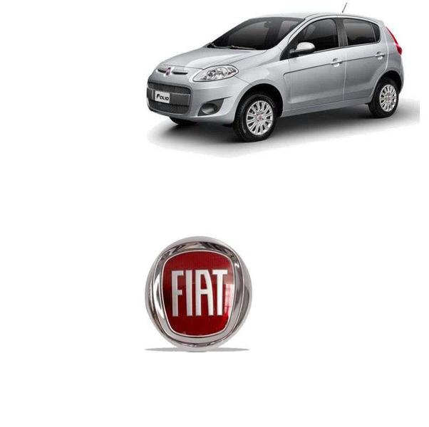 Imagem de Emblema Grade Dianteiro Fiat Palio 95MM Vermelho Adesivo