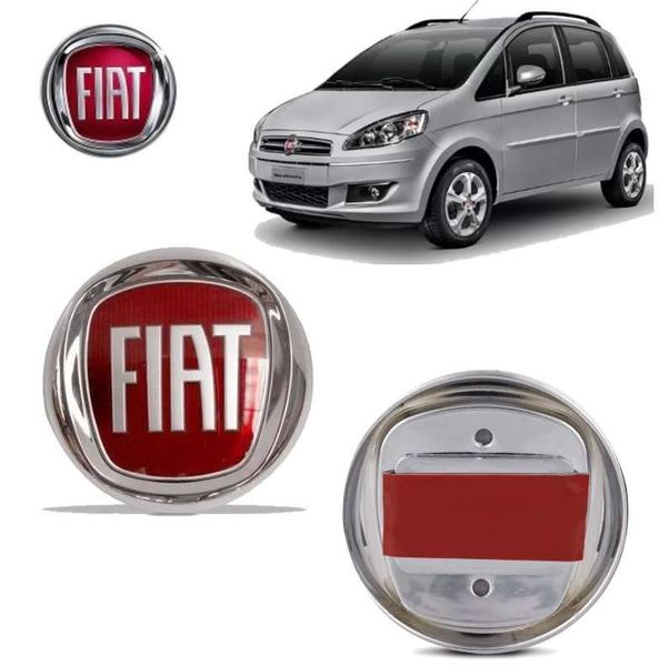 Imagem de Emblema Idea Dianteiro Fiat 95MM Vermelho Adesivo