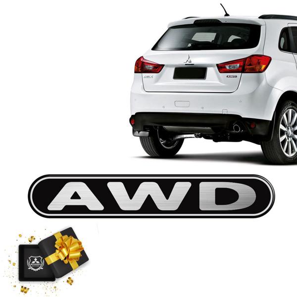 Imagem de Emblema Logo Awd Asx Outlander Tampa Traseira Mitsubishi