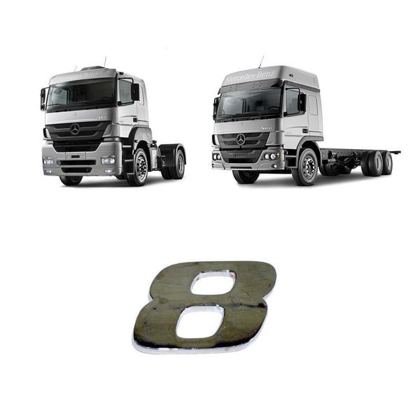 Imagem de Emblema N 8 Cromado Axor e Atego 9438171914 Mercedes Benz