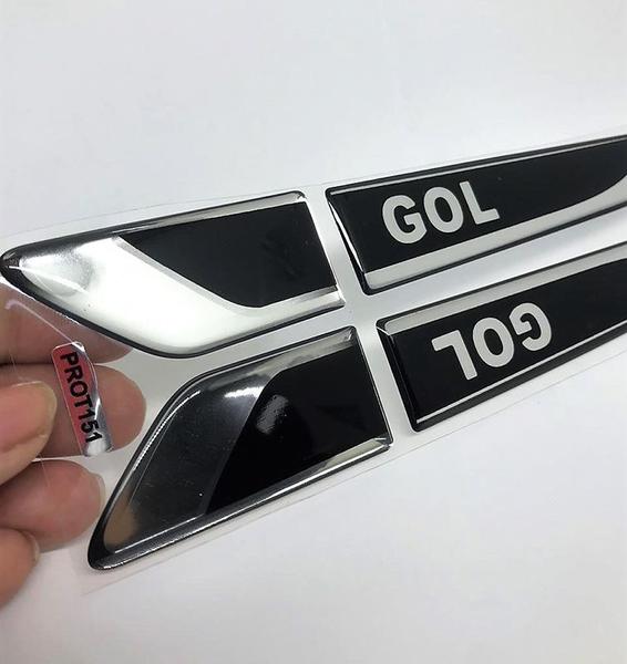 Imagem de Emblema Resinado Aplique Lateral Gol Decorativo Par 