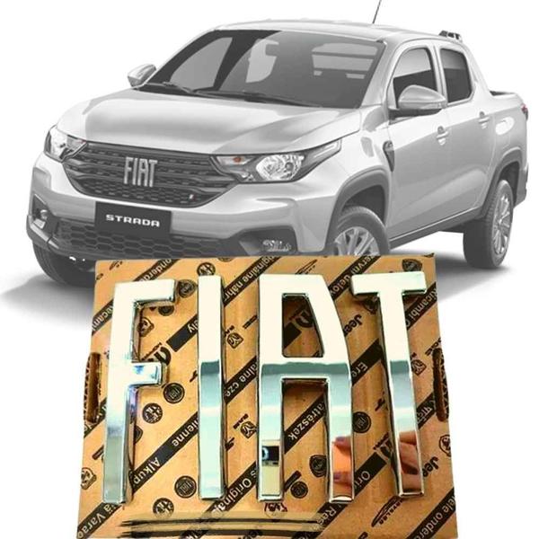 Imagem de Emblema Sigla Grade Dianteira Frente Fiat Nova Strada 2021 2022 Original