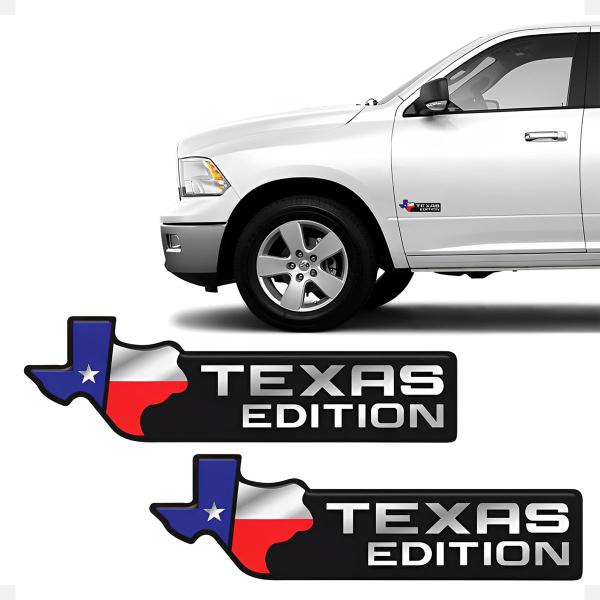 Imagem de Emblema Texas Edition Compatível Dodge Ram F250 Ranger Preto