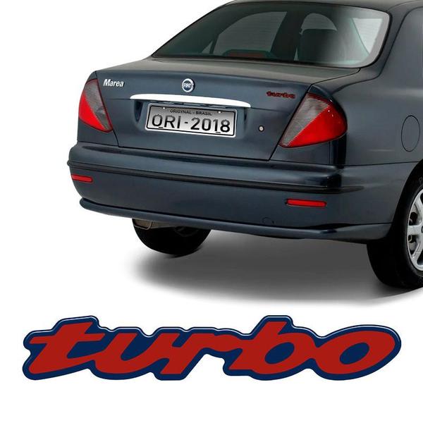 Imagem de Emblema Traseiro Turbo Fiat Marea Vermelho Resinado