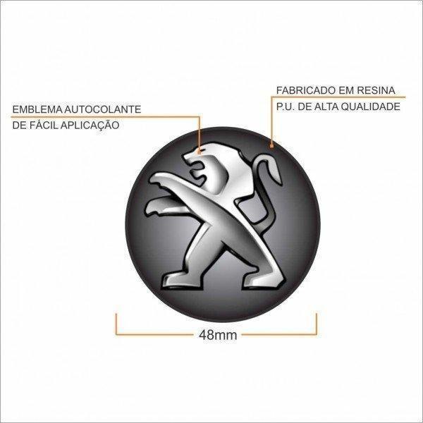 Imagem de Emblema Unitario Resinado Peugeot Escovado 48Mm