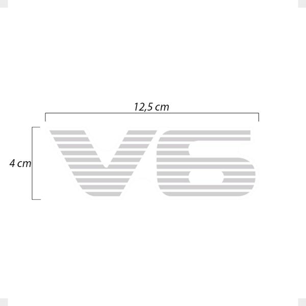 Imagem de Emblema V6 Compatível Ranger 1996/ Adesivo Traseiro Prata