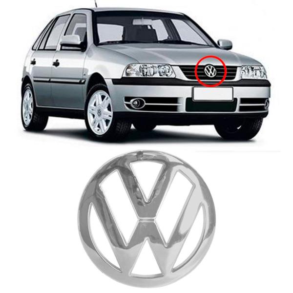 Imagem de Emblema VW da Grade do Radiador Gol G3 Parati Saveiro 2000 2001 2002 2003 2004 2005 Cromado - Marcon