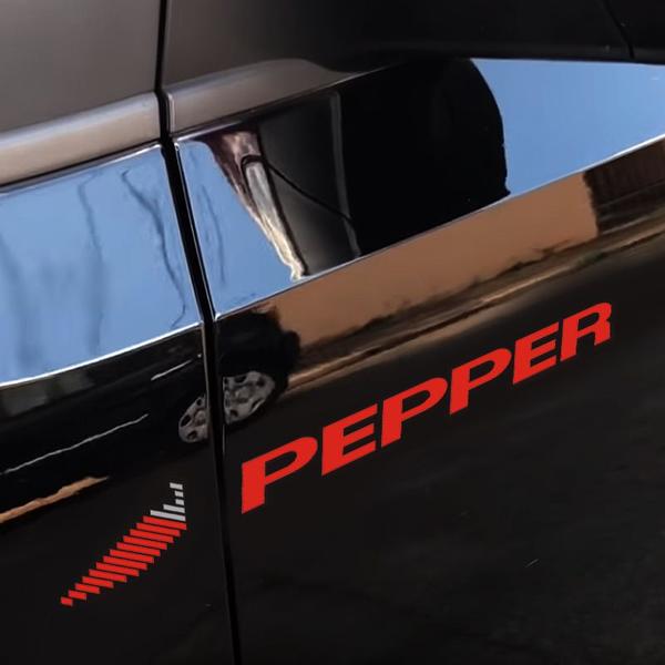 Imagem de Emblemas + Faixa Traseira Pepper Saveiro Preta 2018/2019