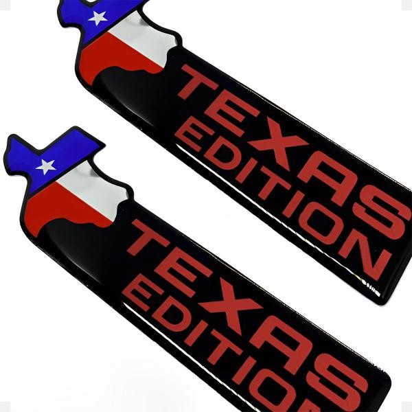 Imagem de Emblemas Texas Edition Compatível Dodge Ram Preto/Vermelho