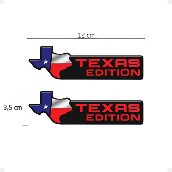 Imagem de Emblemas Texas Edition Compatível Dodge Ram Preto/Vermelho