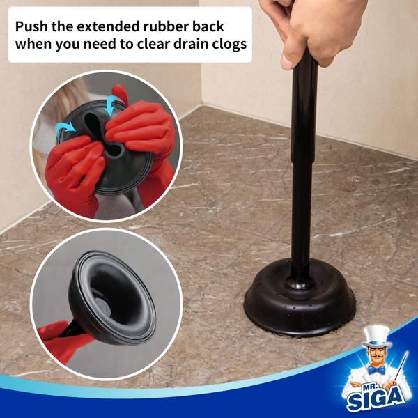 Imagem de Êmbolo de vaso sanitário MR.SIGA Heavy Duty com suporte para banheiro