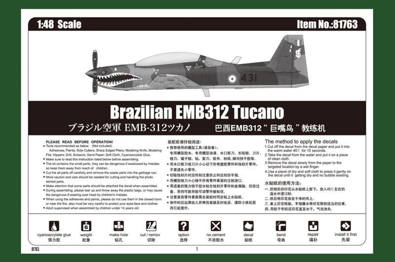 Imagem de Embraer Brazilian Emb312 Tucano 1/48 Hobby Boss 81763