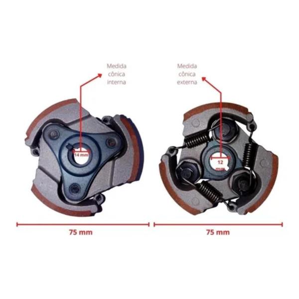 Imagem de Embreagem 3 Molas Quadriculo 49cc 2t Fácil instalação