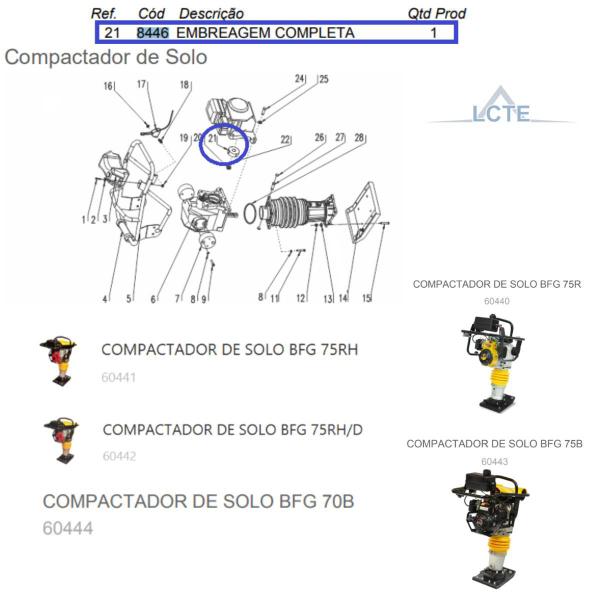 Imagem de Embreagem Completa Do Compactador de Solo BFG 75 RH/D