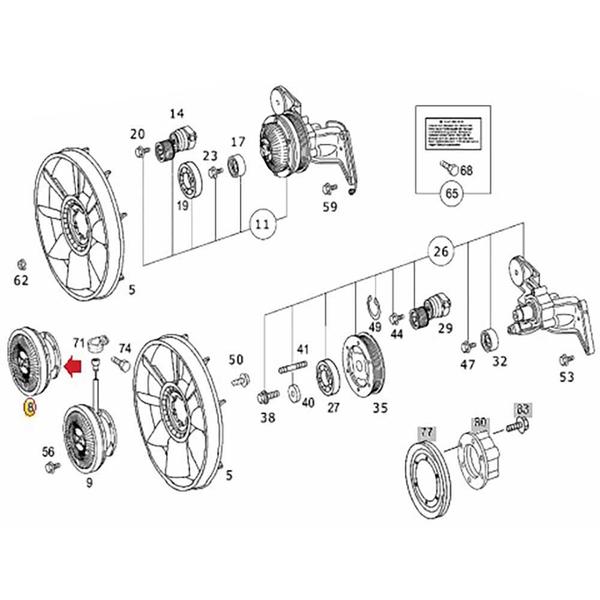 Imagem de Embreagem Viscosa MBB 2035 2540 4144 Axor Motor 0002009022