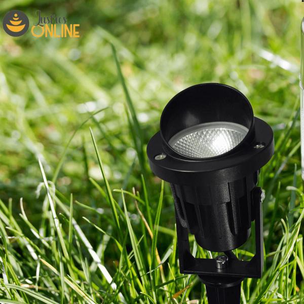 Imagem de Embutido de Solo Espeto Preto Jardim 5w Led Integrado Cob Verde IP65 Bivolt Para Área Externa