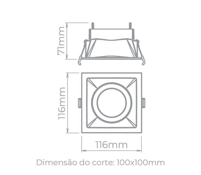 Imagem de Embutido recuado direcionável square par20 sth8920br