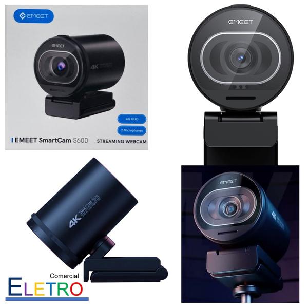 Imagem de Emeet SmartCam S600 Streaming Webcam  Camera 4K 60 FPS Para Podcast Video Conferencia