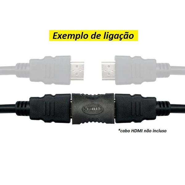 Imagem de Emenda Hdmi Fêmea Liga Cabo Extensão Conector Adaptador