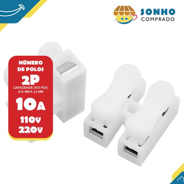 Imagem de Emenda isola pressão 0,75-2,5mm 2P 10A 250V BRANCO 072591 InterNEED