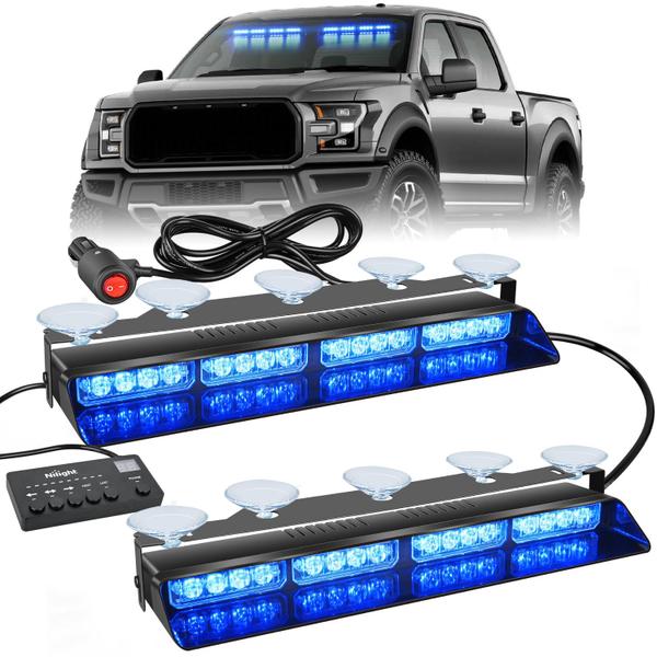 Imagem de Emergency Dash Strobe Lights Nilight 32LED Blue com controlador