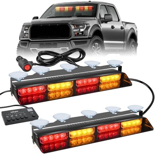 Imagem de Emergency Dash Strobe Lights Nilight 32LED, vermelho âmbar