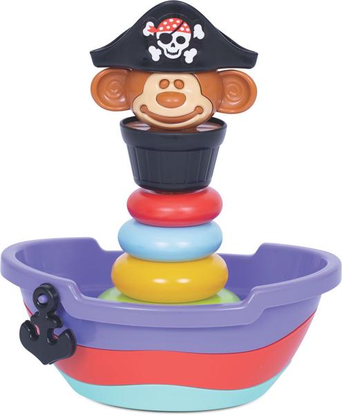 Imagem de Empilha Baby Pirata Brinquedo para Bebês 6 meses Menino e Menina