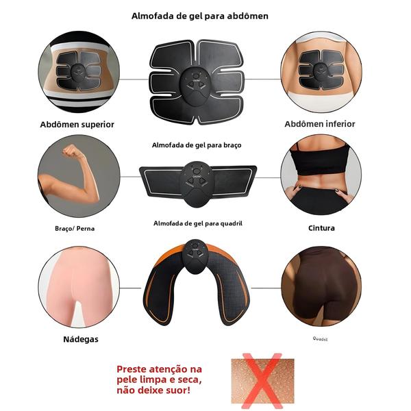 Imagem de Ems Estimulador Muscular - Fitness Trainer para Abdômen, Nádegas, Braços e Pernas