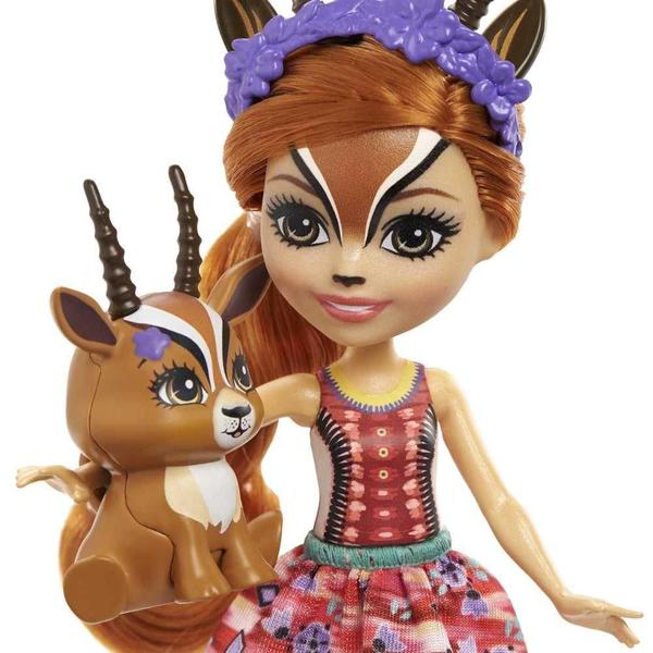 Imagem de Enchantimals Gabriela Gazelle Doll (6-in) & Racer Animal Friend Figure da Sunny Savanna Collection, Small Doll with Removable Skirt and Accessories, Great Gift for 3 to 8 Year Old Kids