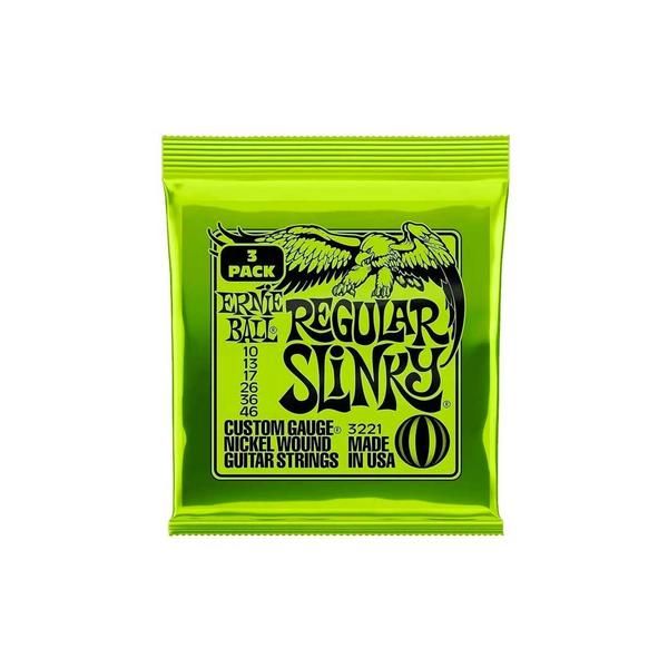 Imagem de Encordoamento 010"-046" P/guitarra Regular Slink Niquel Ernie Ball Pct C/3 P03221