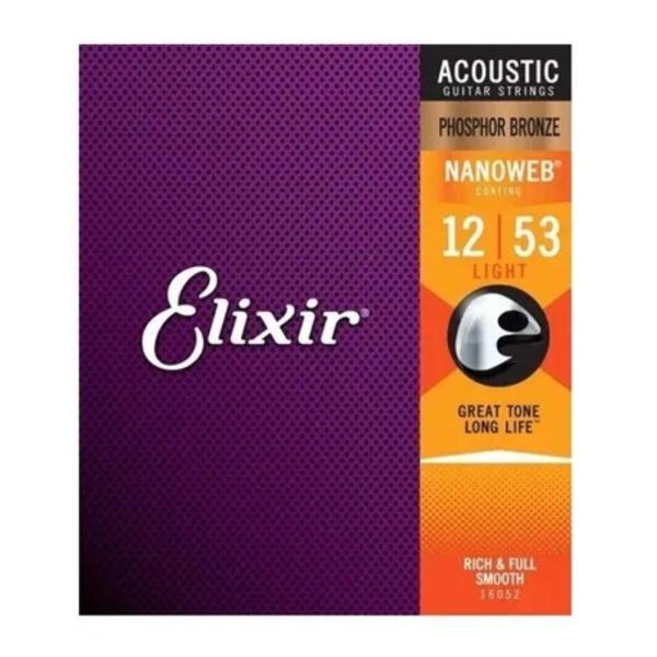 Imagem de Encordoamento 012 Light Phosphor Bronze para Violão Aço 16052 ELIXIR