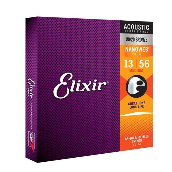 Imagem de Encordoamento 013 Elixir Medium Bronze 80/20 Nanoweb p/Violão Aço