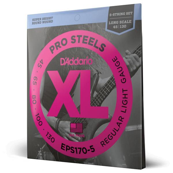 Encordoamento Baixo 5C .045 D'Addario XL ProSteels EPS170-5 - D addario Imagem de Encordoamento Baixo 5C .045 D'Addario XL ProSteels EPS170-5