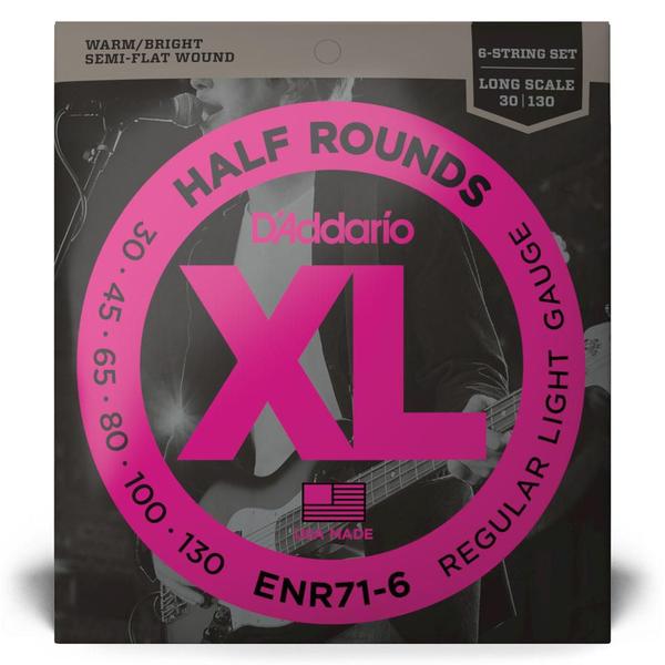 Imagem de Encordoamento Baixo 6C .030 D'Addario Half Rounds ENR71-6