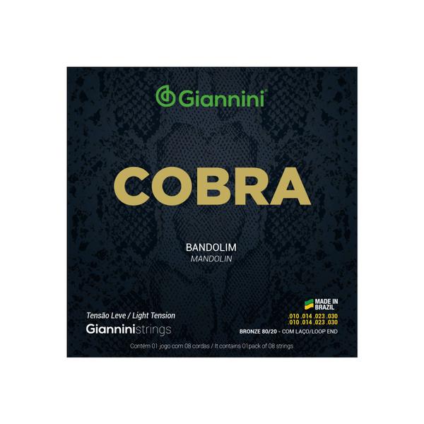Encordoamento Bandolim Leve Giannini Cobra Bronze 80/20 Laço CM82L Imagem de Encordoamento Bandolim Leve Giannini Cobra Bronze 80/20 Laço CM82L