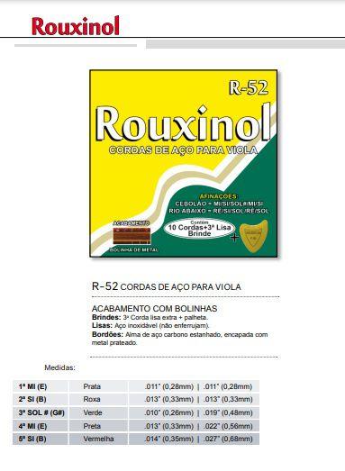 Imagem de Encordoamento Cordas Aço p/ Viola c/ bolinha Rouxinol R-52